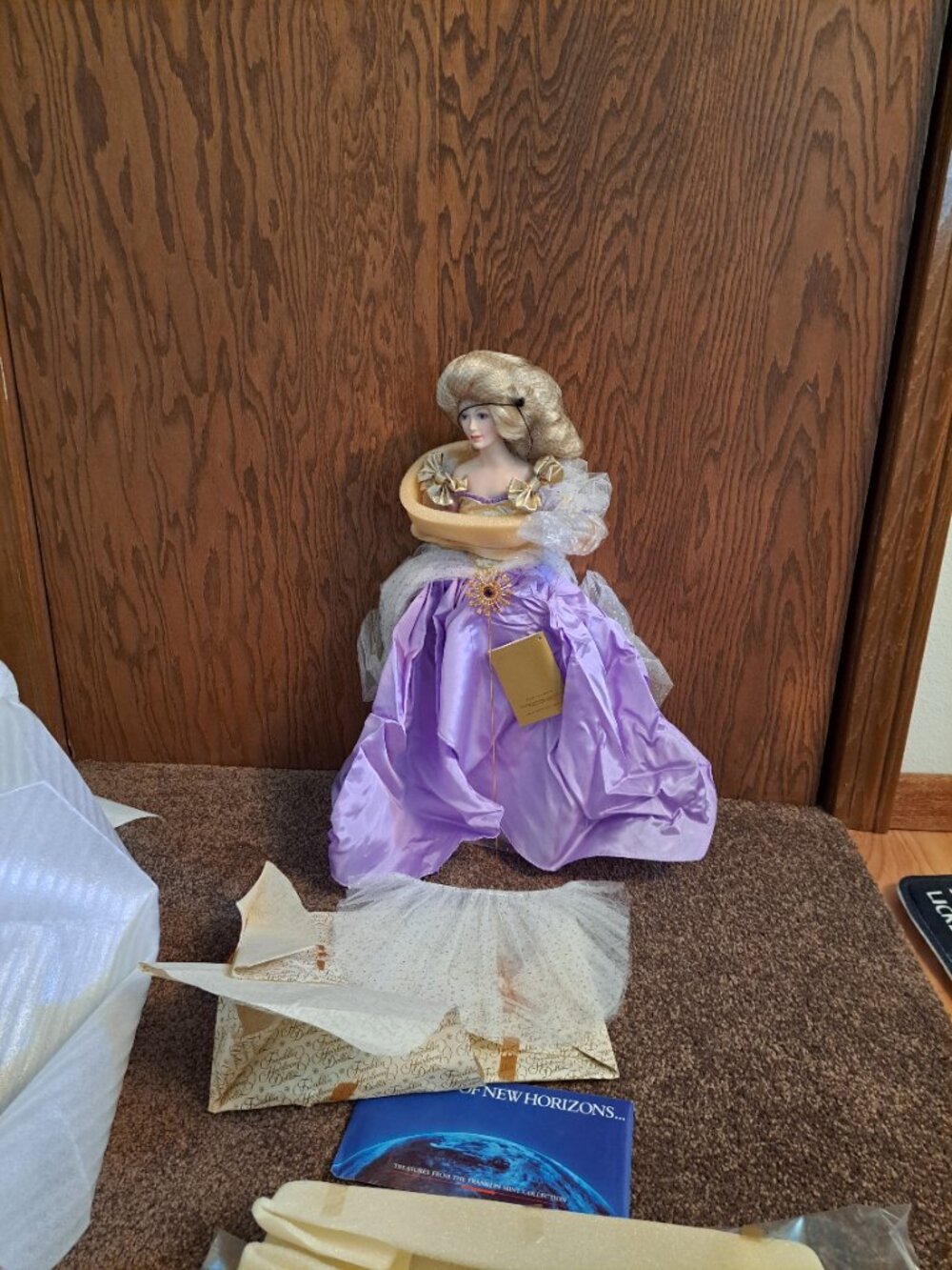 NIB Vntg 1989 Franklin Mint Cinderella's Fairy Godmother Porcelain Doll by Gerda - Picture 10 of 16